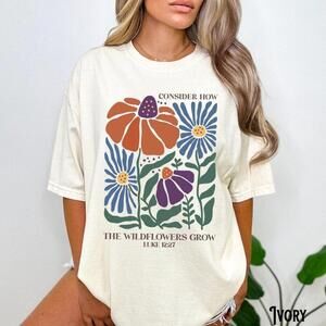 Wildflowers Grow Christian Faith Botanical Graphic Unisex T-Shirt